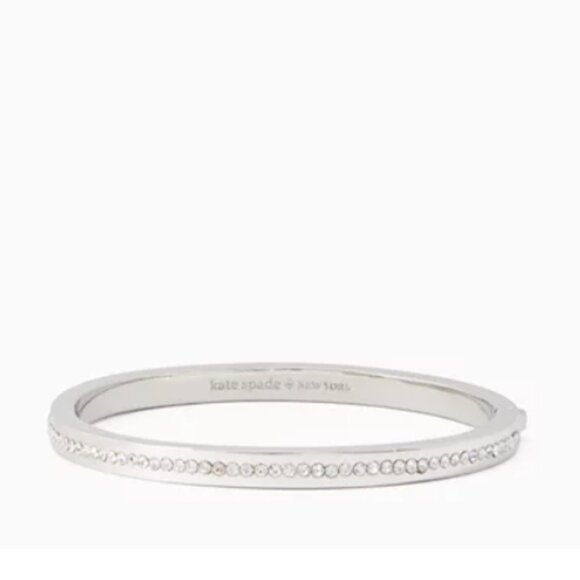 Kate Spade Ring It Up Silver Tone Hinged Bangle Bracelet NWT - Picture 1 of 3